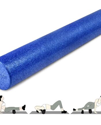 Yes4All High-Density Round Back Roller Foam, Exercise Foam Roller for Yoga, Pilates & Stretching - Blue - 36 Inches