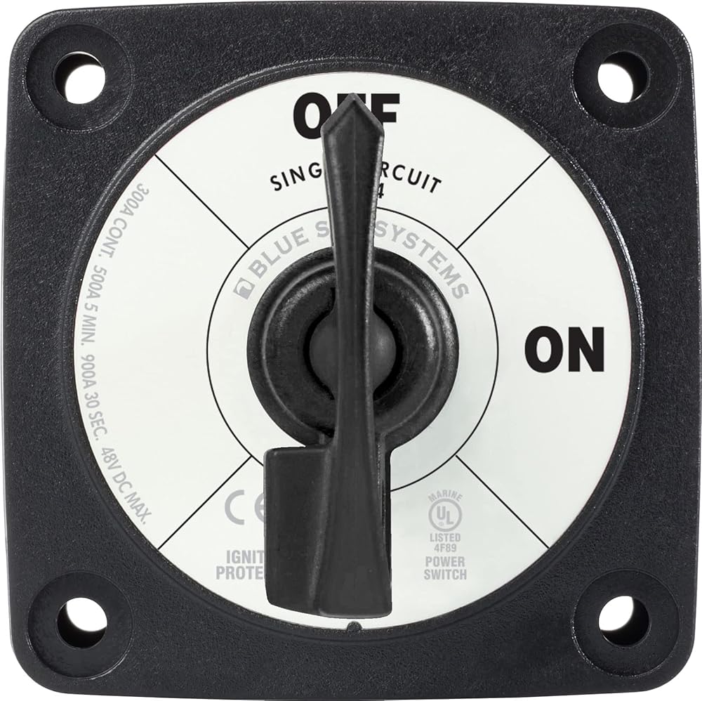 Blue Sea Systems 6004200 m-Series Battery Isolator Switch ON/OFF with Locking Key, Black