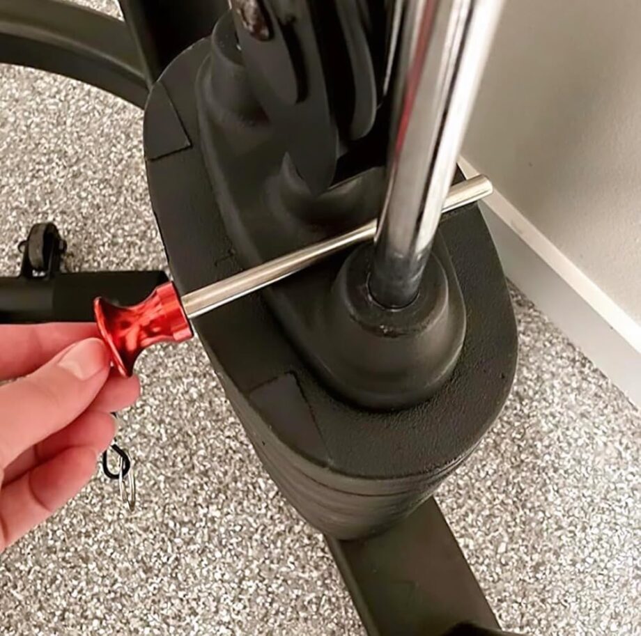 TreadLife Fitness Universal Weight Stack Pin for Commercial Gym or Home Gym | Heavy Duty Magnetic 3/8" Diameter Extra Long 5.5" Pin Insert | Health Club Grade Steel | Red