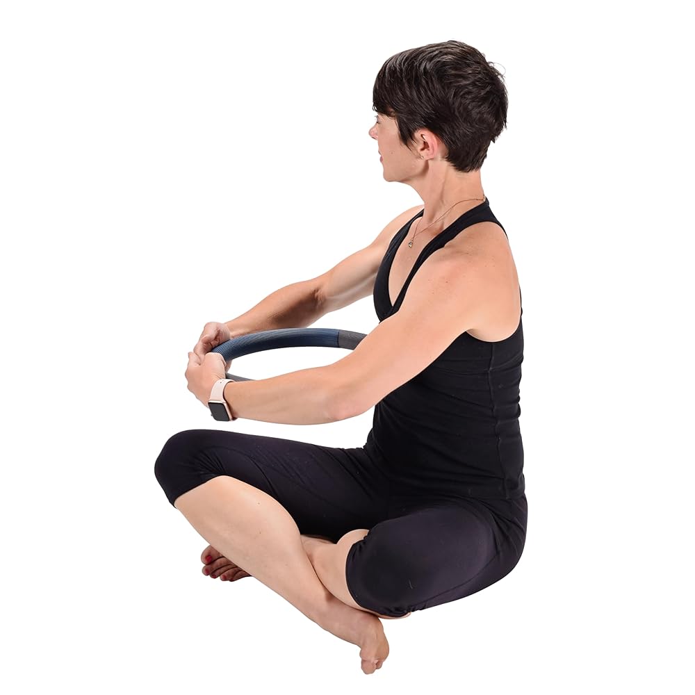 AeroPilates Pilates Magic Circle Ring – 12” Resistance Ring for Full-Body Toning – Strengthens Thighs, Arms, Chest & Core – Lightweight with Soft Cushioned Cover – Workout Guide Included