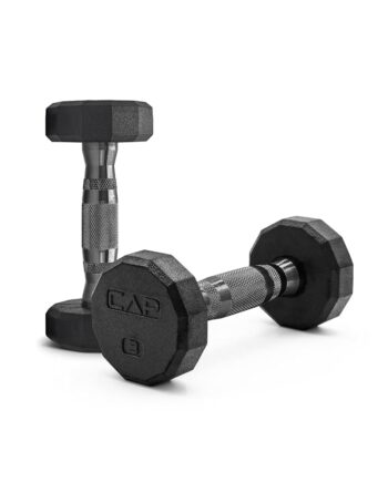 CAP Barbell 12-Sided Coated Dumbbell with Black Handle, Pair, 3 LB