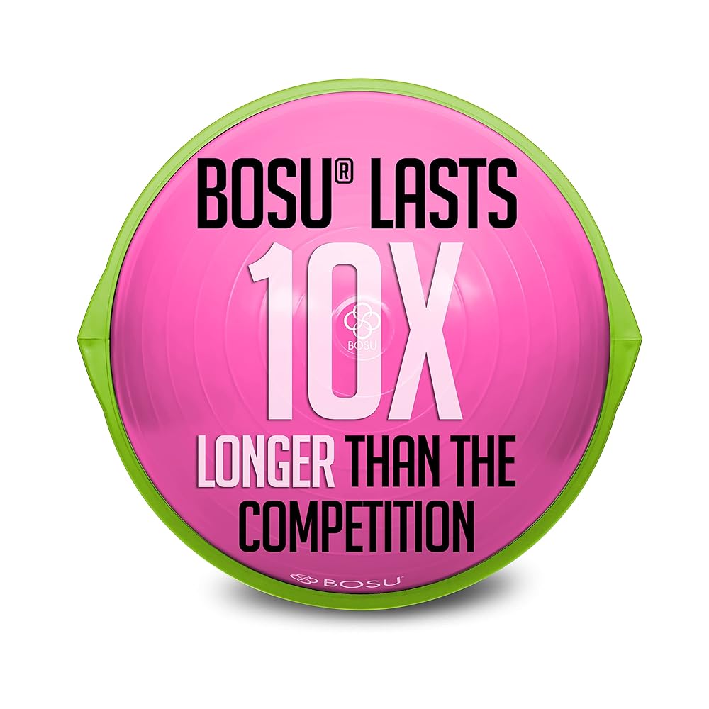 Bosu 72-10850 Home Gym Equipment The Original Balance Trainer 65 cm Diameter, Pink and Lime Green