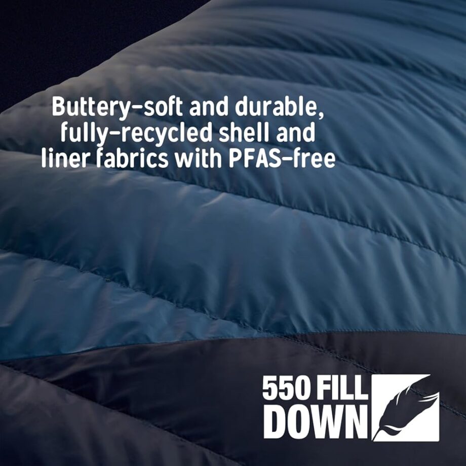 Kelty Cosmic 20 Down Mummy Sleeping Bag for Backpacking, Campers, 550 Fill Power, Recycled Fabrics with PFAS-Free DWR, Designed in Sunny Colorado, USA, 2024 Model (Long)