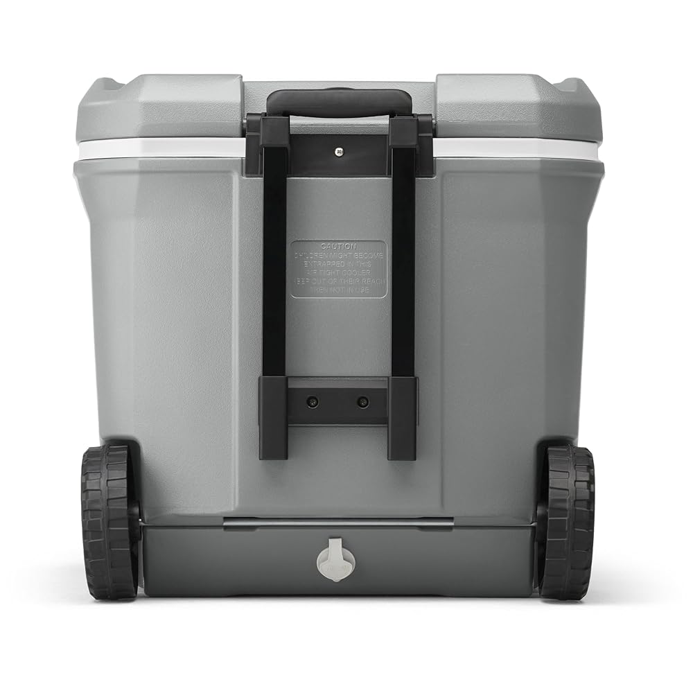 Coleman Classic Series Insulated Portable Rolling Cooler with Wheels, Leak-Resistant Outdoor Hard Cooler Keeps Ice up to 5 Days, 65-Quart