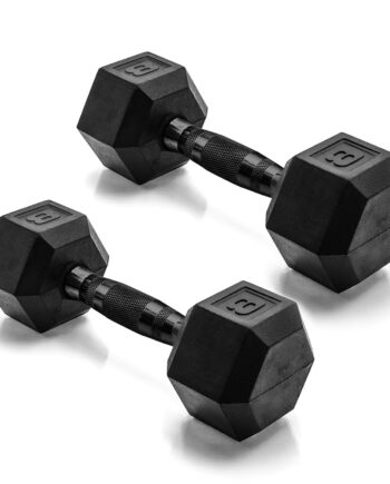 CAP Barbell 8 LB Coated Hex Dumbbell Pair with Black Handle