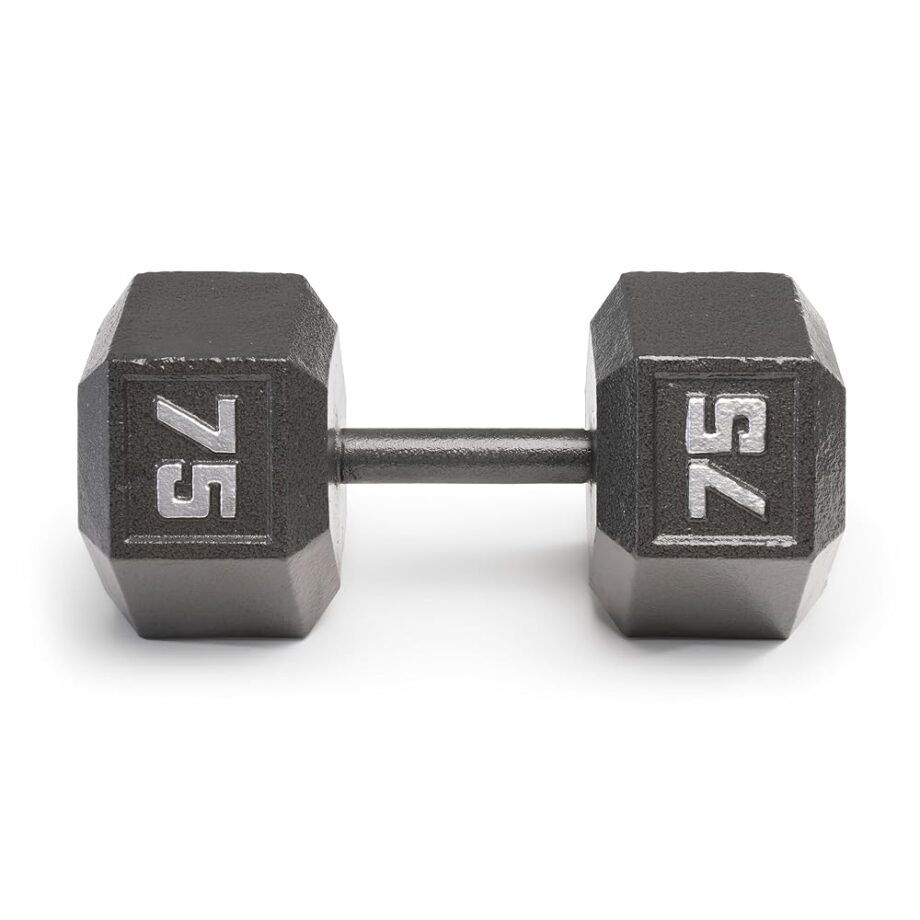 Marcy 75lb Cast Iron Hex Dumbbell, Single, IV-2075