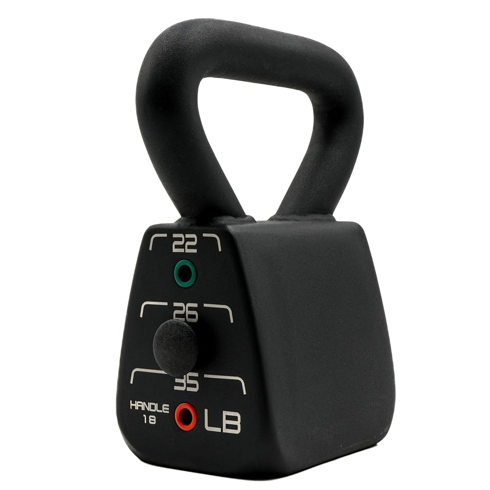 PowerBlock Adjustable Kettlebell, 18-35 lb. Weight Set, Durable Long Lasting Build, Innovative Workout Equipment for Home & Commercial Gyms, Black