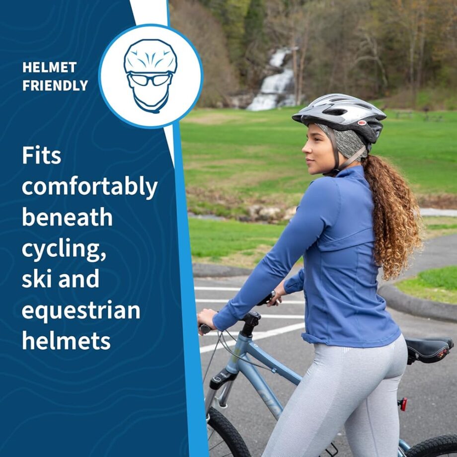 TrailHeads Womens Ponytail Headband - Moisture Wicking Hair Headband for Running, Winter, Workout - Athletic Headband Women - Heather Grey