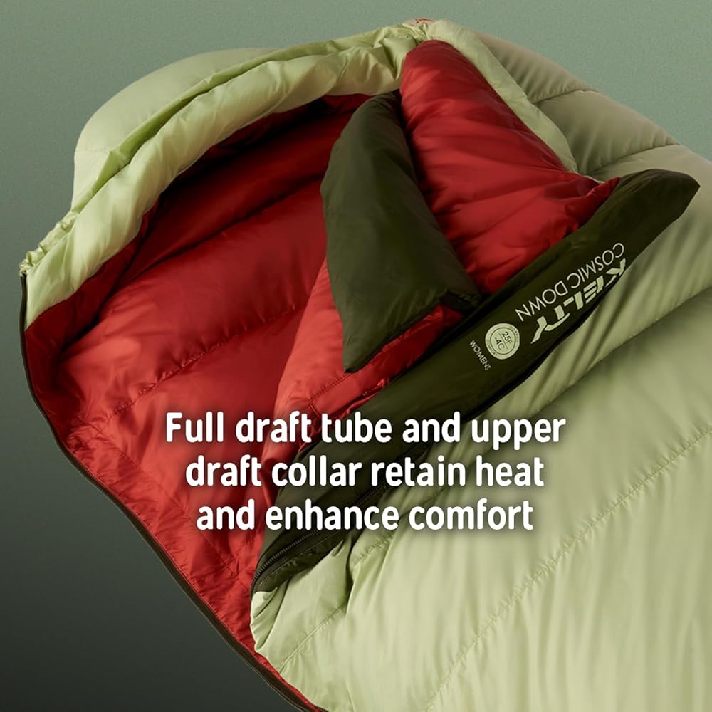 Kelty Cosmic 20 Down Mummy Sleeping Bag for Backpacking, Campers, 550 Fill Power, Recycled Fabrics with PFAS-Free DWR, Designed in Sunny Colorado, USA, 2024 Model (Long)