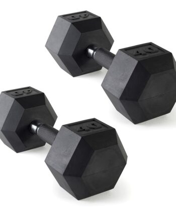 CAP Barbell 40 LB Coated Hex Dumbbell Weight Pair with Padded Grip