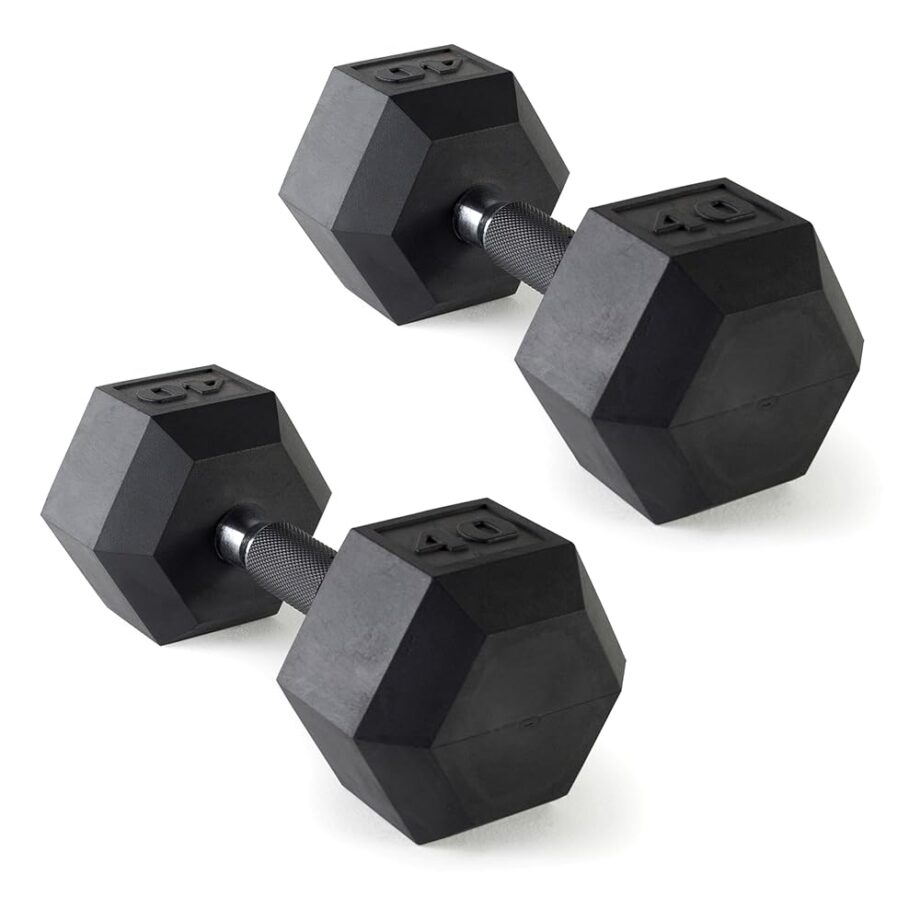 CAP Barbell 40 LB Coated Hex Dumbbell Weight Pair with Padded Grip
