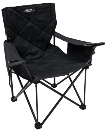 ALPS Mountaineering King Kong Camping Chairs for Adults with Mesh Cup Holders and Pockets, Built Durable and Reliable with Compact Foldable Steel Frame, Black