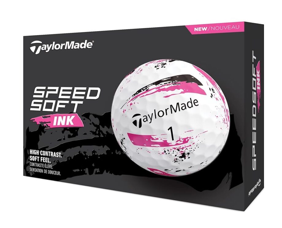 TaylorMade Golf SPEEDSOFT Ink Golf Balls Pink ONE Dozen
