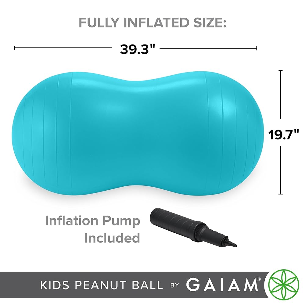 Gaiam Kids Active Seat Peanut Shaped Bounce Desk Chair, Exercise Yoga Balance Sitting Ball, Flexible Seating, Wiggle Seat for Boys and Girls