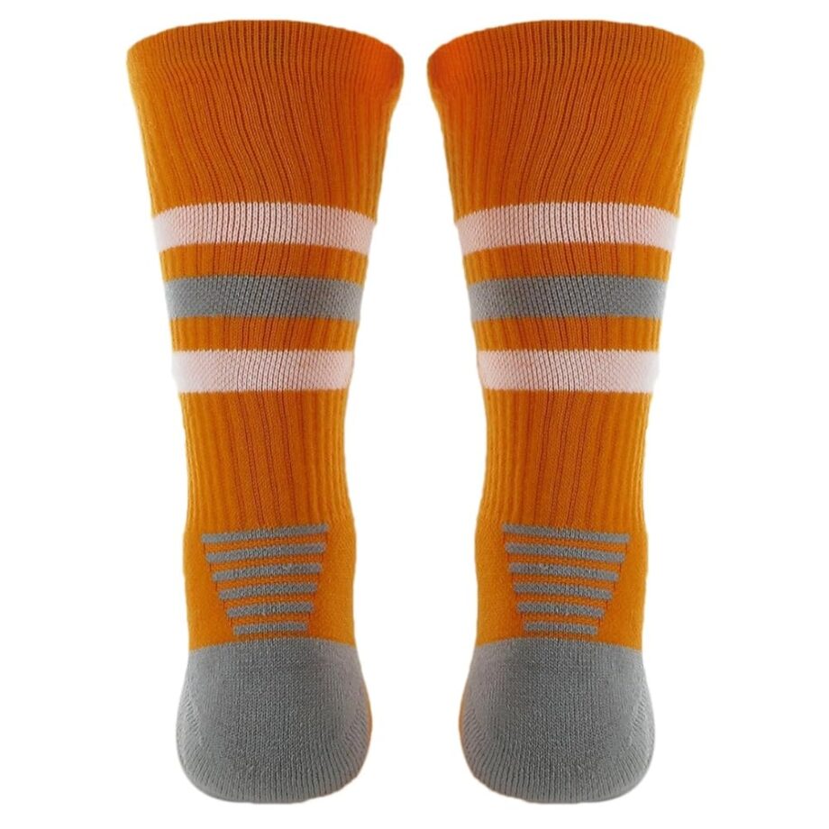 adidas Team Speed Traxion Crew Socks, Light Orange/White/Aluminum 2, Medium