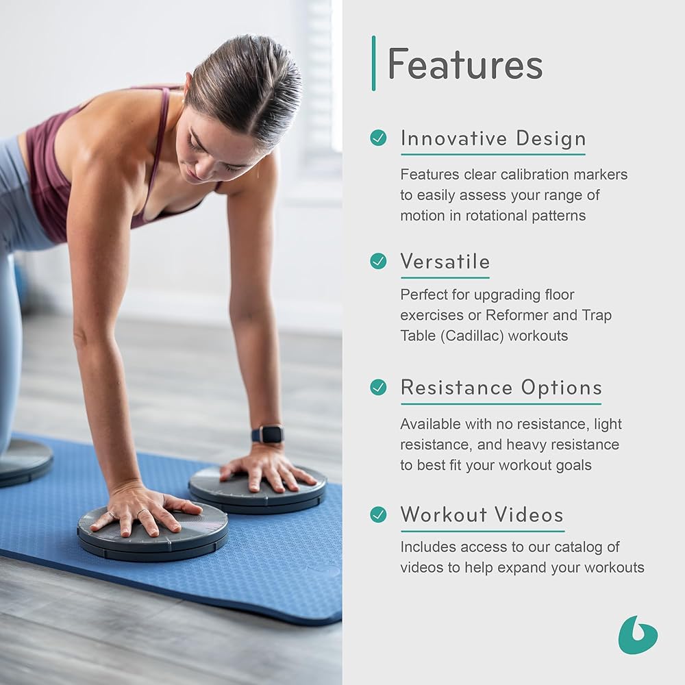 Balanced Body Precision Rotator Disc Pilates Workout Equipment, Ab Twister Board, Rotating-Disc Twist Workout Board for Pilates Exercise for Home Gym or Studio Use, No Resistance, 9 in