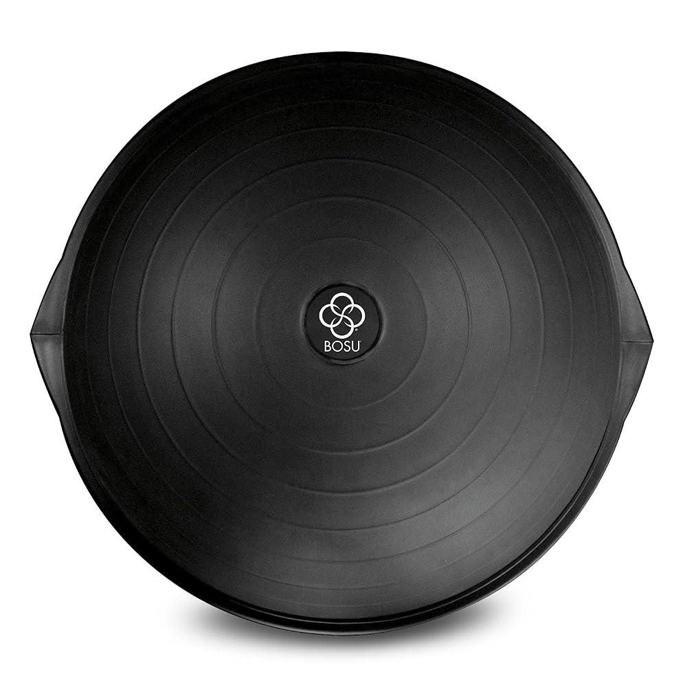 BOSU Pro Balance Trainer, Half-Ball Training Equipment, 65 cm Diameter, 350 lb Capacity - Burst-Resistant Stability Exercise Tool w/ Non-Slip Base, Includes Hand Pump, Commercial-Grade