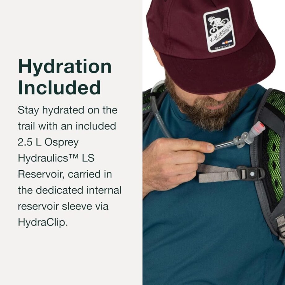 Osprey Sportlite 20L Unisex Hiking Backpack with Hydraulics Reservoir, Pine Leaf Green