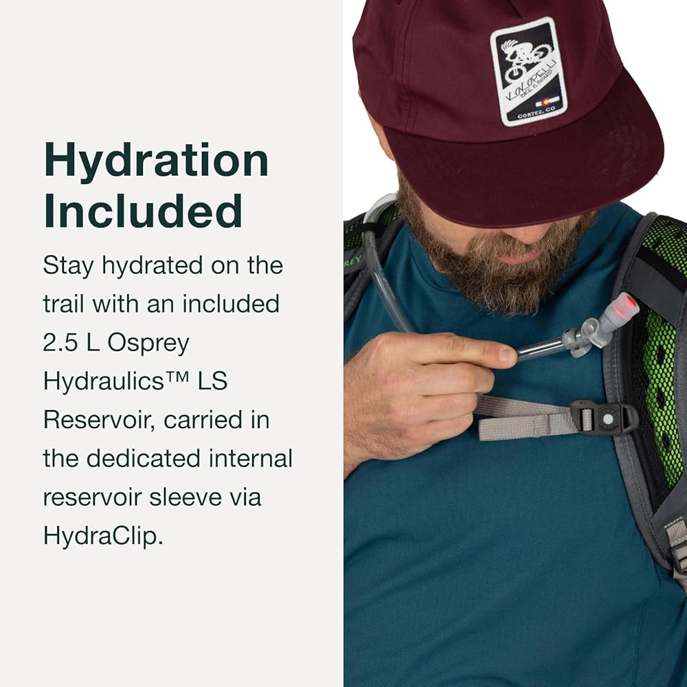 Osprey Sportlite 20L Unisex Hiking Backpack with Hydraulics Reservoir, Acorn/Bonsai
