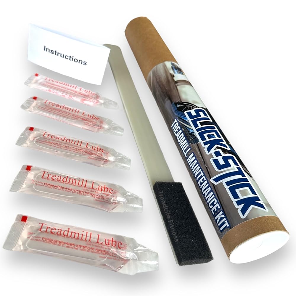 TreadLife Fitness Slick-Stick 5 Treadmill Maintenance Kit | 5X Applications of Treadmill Lubricant for Belt | 100% Silicone Lube | 15" Heavy Duty Applicator | Directions Included