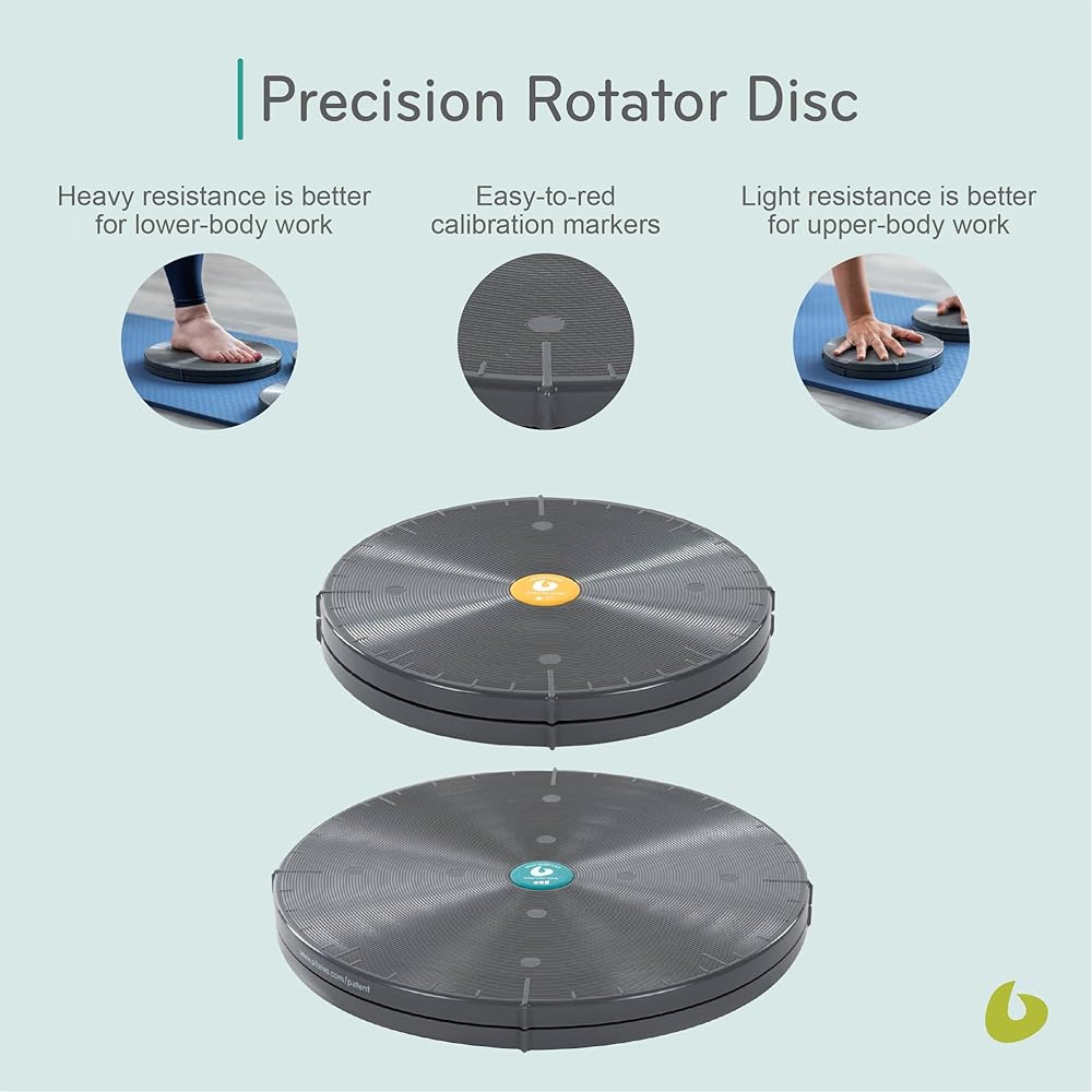 Balanced Body Precision Rotator Disc Pilates Workout Equipment, Ab Twister Board, Rotating-Disc Twist Workout Board for Pilates Exercise for Home Gym or Studio Use, No Resistance, 12 in