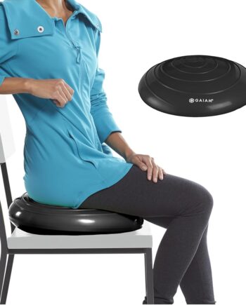 Gaiam Balance Disc Wobble Cushion Stability Core Trainer For Home Or Office Desk Chair and Kids Alternative Classroom Sensory Wiggle Seat - Black