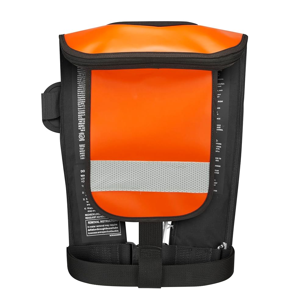 Mustang Survival - HIT Inflatable Work Vest for Adults (Orange & Black - One Size Fits All), Auto Hydrostatic, Enhanced Mobility and Reduced Heat Stress, 35 lb. of Buoyancy