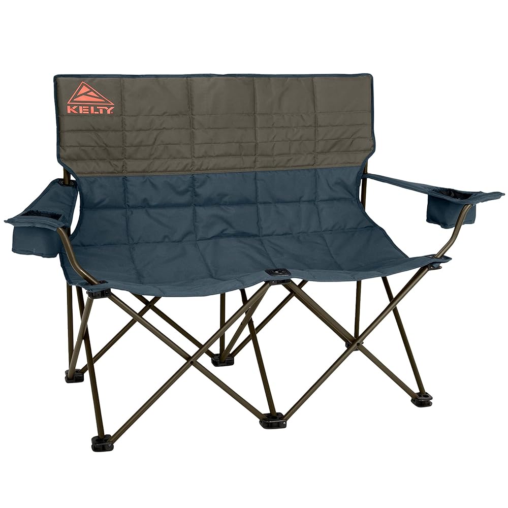 Kelty Loveseat Oversized 2-Person Heavy Duty Folding Camp Chair, Double Seat for Soccer Games, Tailgating, Beach Days (Regular Height/Dark Shadow)