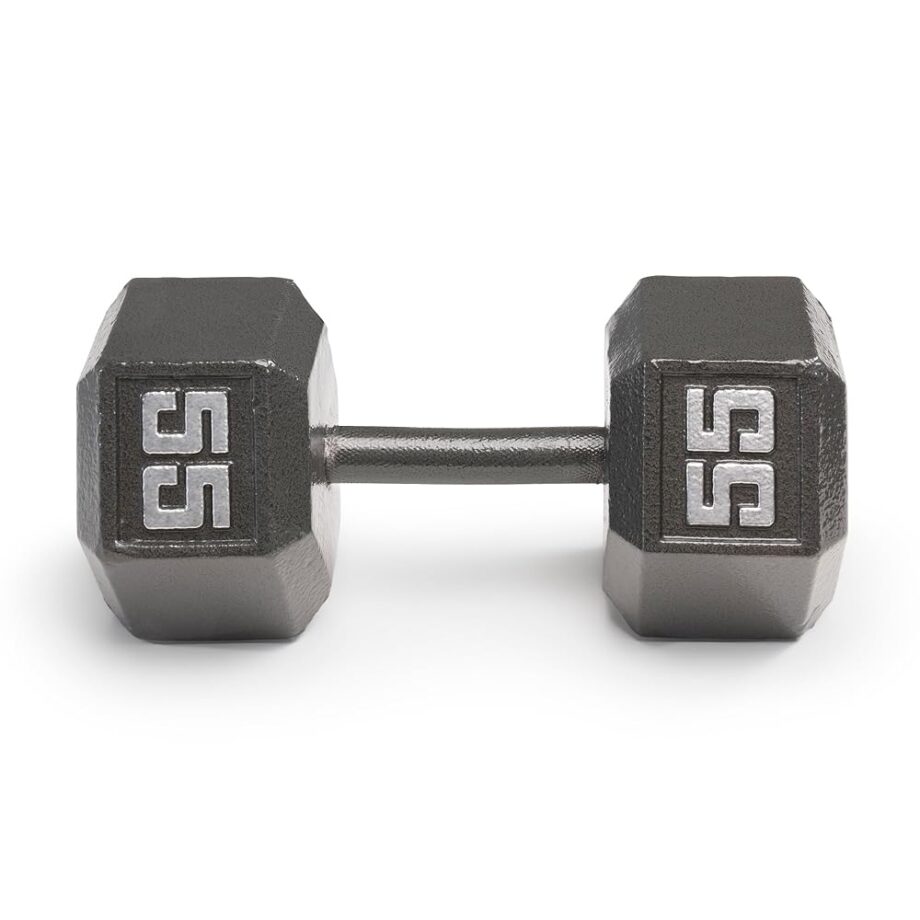 Marcy 55lb Cast Iron Hex Dumbbell, Single, IV-2055
