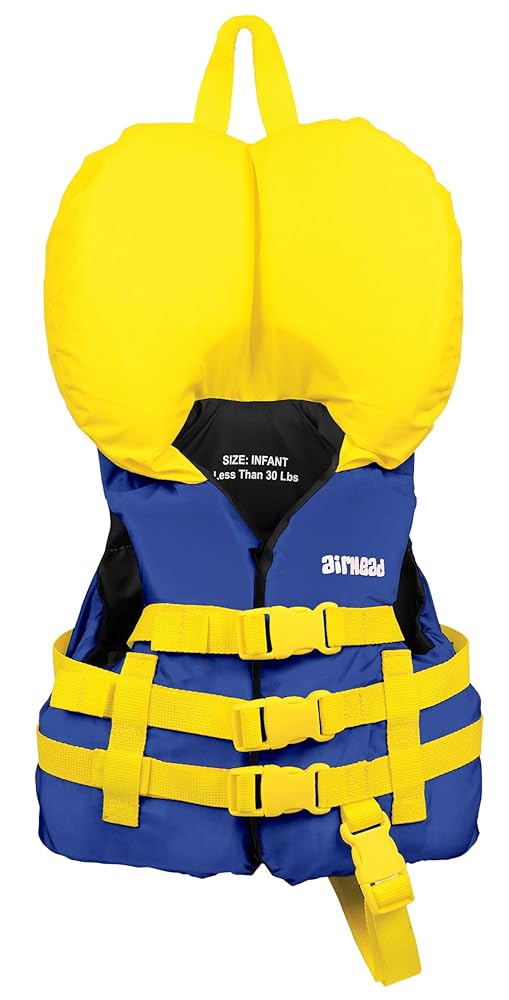 Airhead Infant General All Purpose Life Jacket for Infants under 30lbs, US Coast Guard Approved, Blue