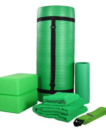 BalanceFrom 7-Piece Yoga Set with 71x24x1 Inches Extra Thick Mat and Carrying Sling – Includes 2 Blocks, Stretch Strap, 2 Towels, and Knee Pad for Home, Studio, and Gym Workouts