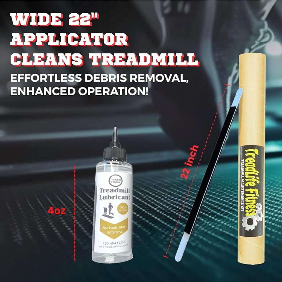 TreadLife Fitness Treadmill Maintenance Kit | 1 Year Supply of Treadmill Lubricant for Belt | 100% Silicone Lube | Extra Wide TruLube Applicator Wand | Directions Included