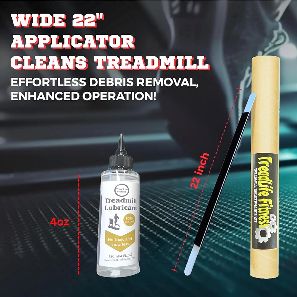 TreadLife Fitness Treadmill Maintenance Kit | 1 Year Supply of Treadmill Lubricant for Belt | 100% Silicone Lube | Extra Wide TruLube Applicator Wand | Directions Included