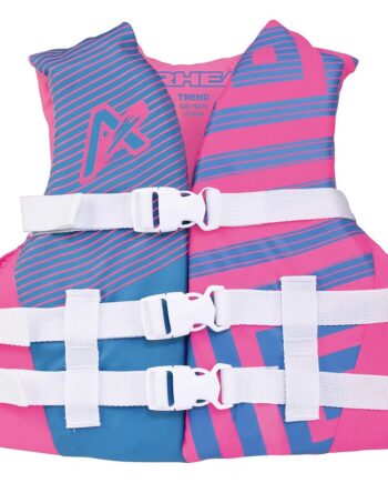 Airhead Youth Trend Life Jacket, Coast Guard Approved, Hot Pink/Sky Blue