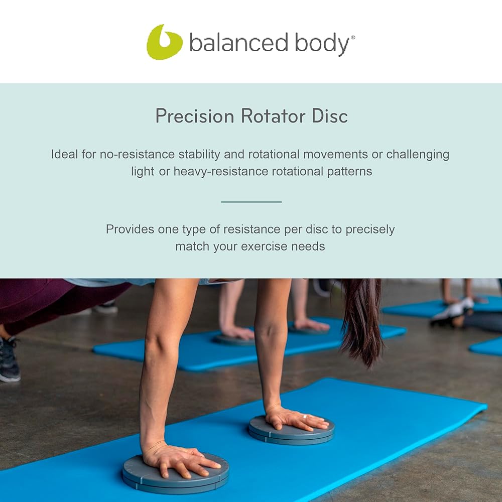 Balanced Body Precision Rotator Disc Pilates Workout Equipment, Ab Twister Board, Rotating-Disc Twist Workout Board for Pilates Exercise for Home Gym or Studio Use, No Resistance, 12 in