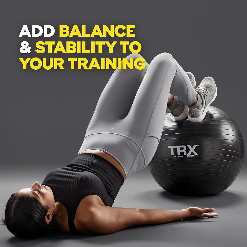 TRX Training Stability Ball for Improving Posture and Core Strength, Yoga Ball for Gym, 55 cm