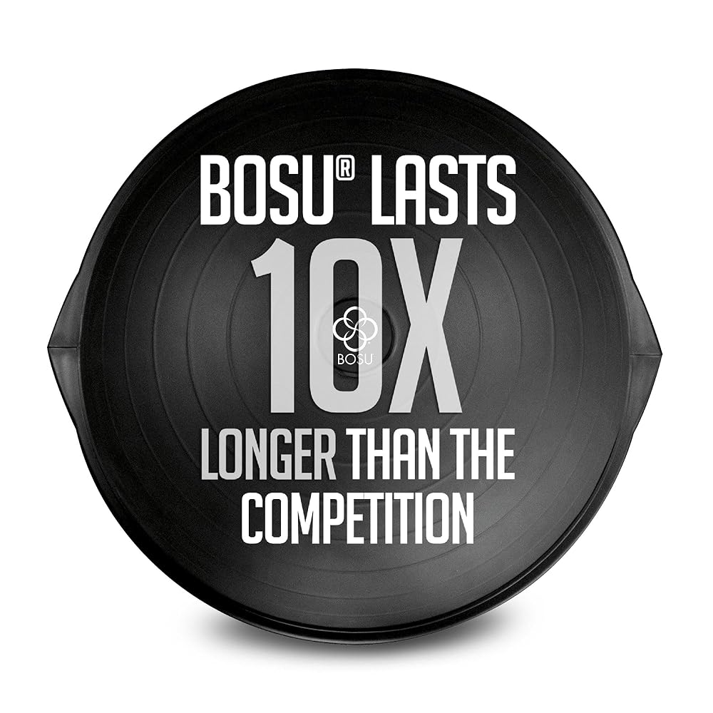 BOSU Pro Balance Trainer, Training Equipment, 65 cm Diameter, 350 lb Capacity - Burst-Resistant Stability Exercise Tool w/ Non-Slip Base, Includes Hand Pump, Commercial-Grade