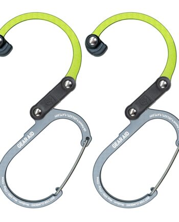 GEAR AID HEROCLIP Carabiner Gear Clip and Hook (Medium) for Camping, Backpack, and Garage Organization, Nav Green, 2 Pack