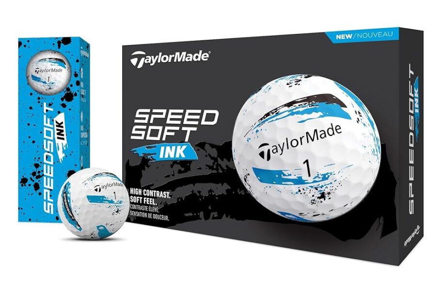 TaylorMade Golf SPEEDSOFT Ink Golf Balls Blue ONE Dozen