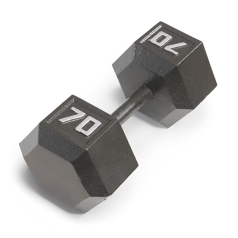 Marcy 70lb Cast Iron Hex Dumbbell, Single, IV-2070