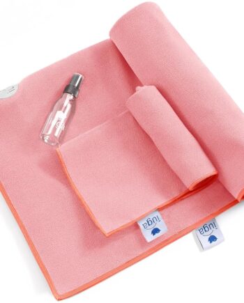 IUGA Yoga Towel for Hot Yoga Non Slip Extra Thick Yoga Mat Towel + Hand Towel 2in1 Set with Corner Pockets Super Absorbent and Quick Dry Hot Yoga Towel