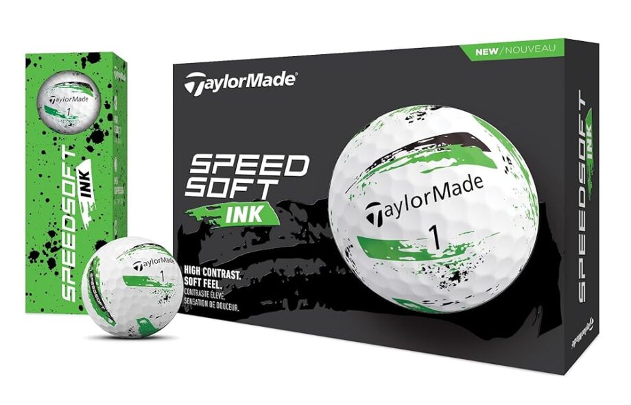 TaylorMade Golf SPEEDSOFT Ink Golf Balls Green ONE Dozen