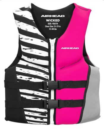 Airhead Wicked Kwik-Dry NeoLite Flex Lift Jacket, US Coast Guard Approved, Designed for Water Sports, Youth and Women's