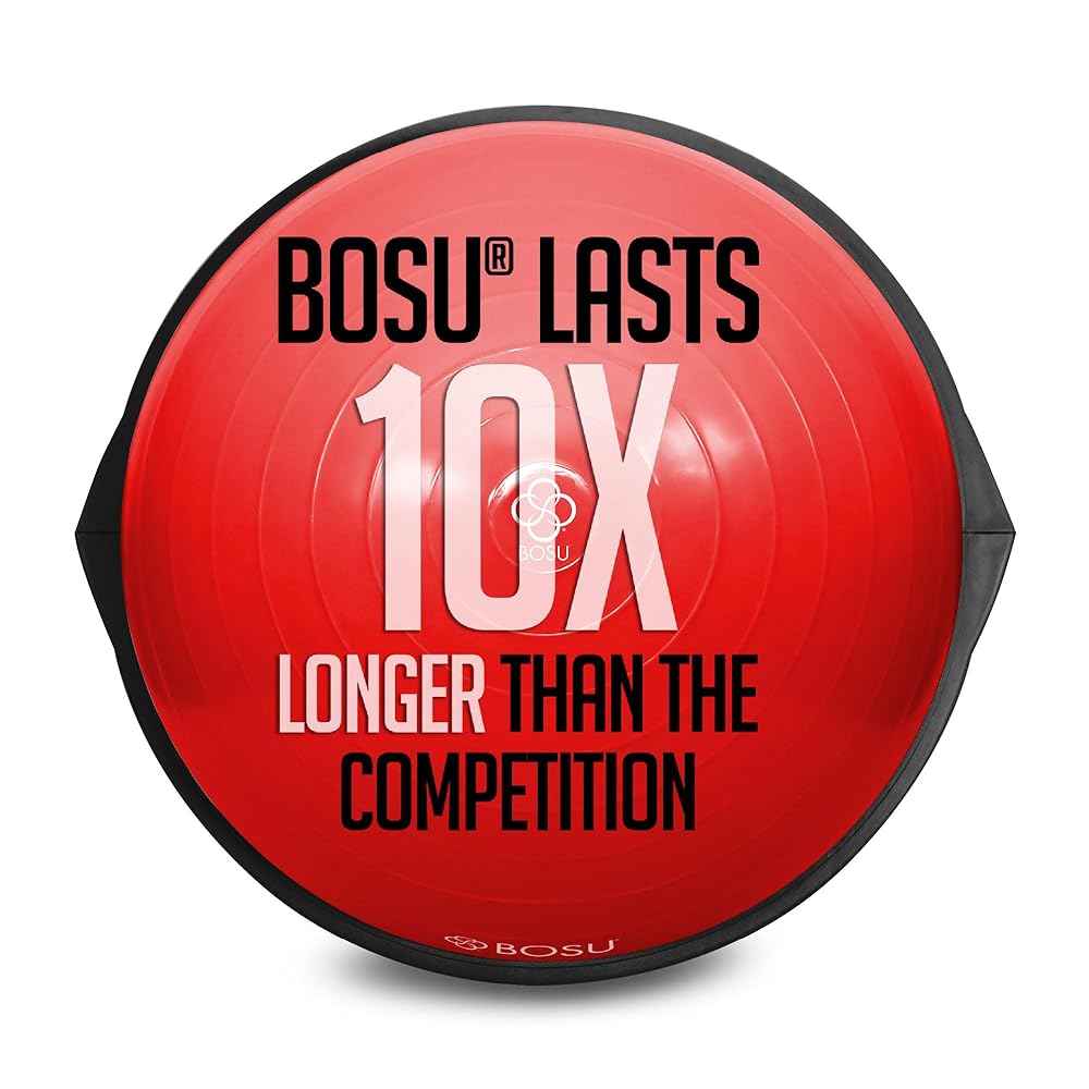 Bosu Pro Balance Board Strength Trainer Ball, Equipment for Home Gym, 26 Inch, Red