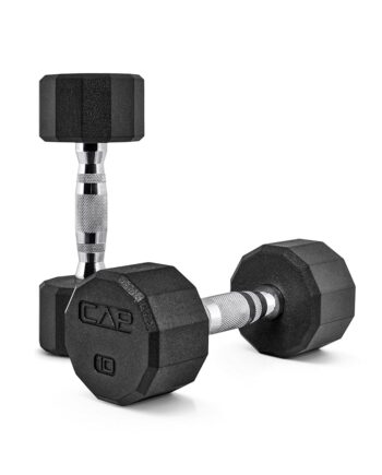 CAP Barbell 12-Sided Coated Dumbbell with Chrome Handle, Pair, 10 LB