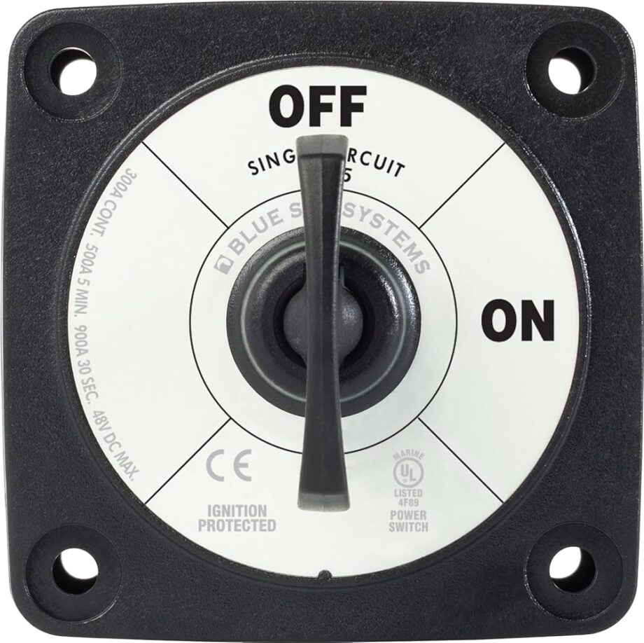 Blue Sea Systems 6005200 m-Series Battery Isolator Switch ON/OFF with Locking Key, Black