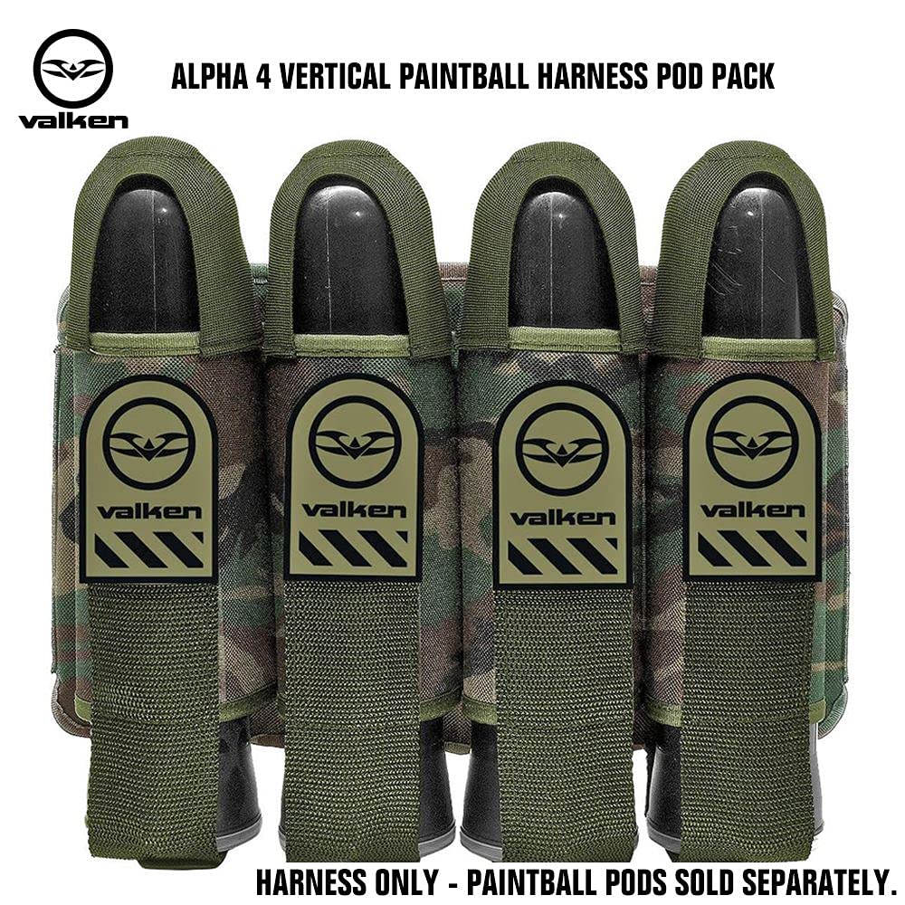 Valken Alpha 4 Pod Paintball Harness (Green Camo)