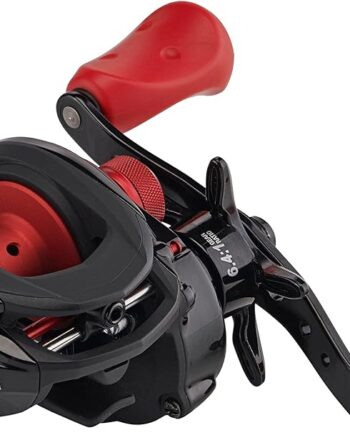 Abu Garcia Max X Low Profile Baitcast Reel, Size LP (1539734), 4 Stainless Steel Ball Bearings + 1 Roller Bearing, Synthetic Star Drag, Max of 15lb | 6.8kg, Left-Handed - Box, Multi