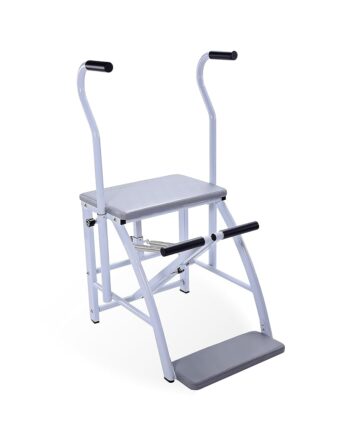 AeroPilates Precision Pilates Chair | 2 Online Expert-Guided Workouts Included | Stream from Any Device, Gray