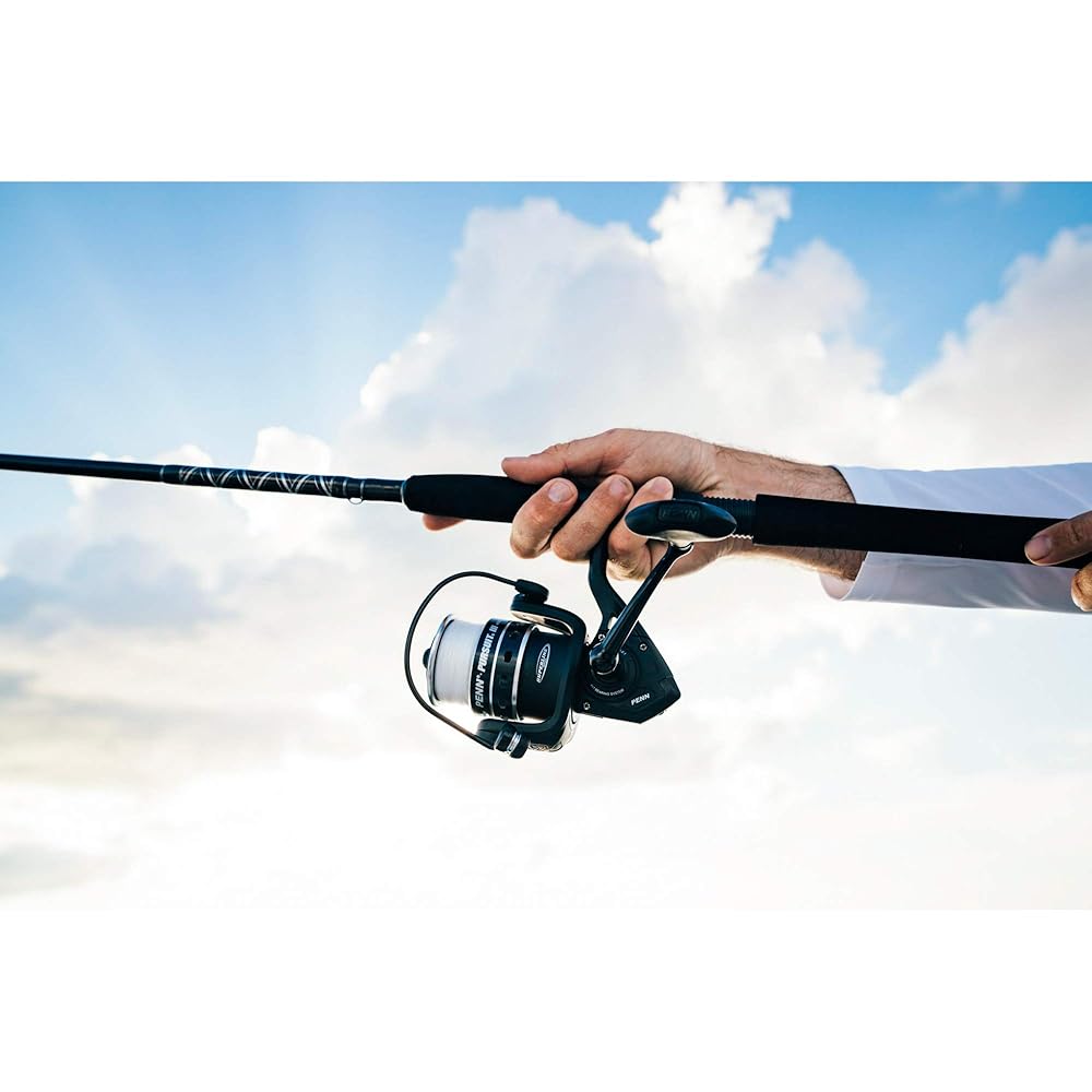PENN Pursuit III 6000C Spinning Fishing Reel, Black/Silver, 6000